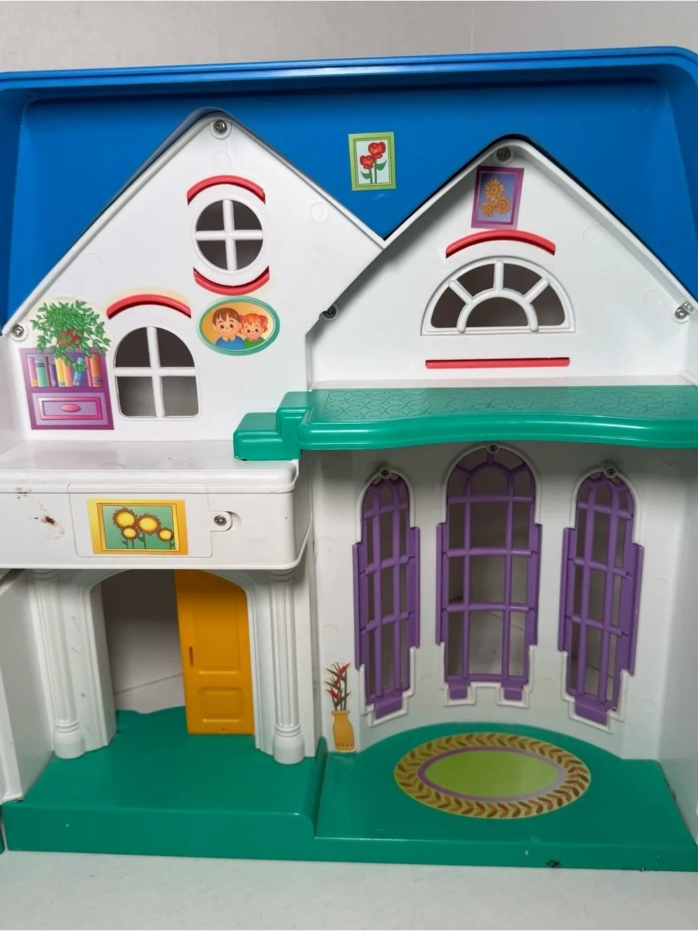 Vintage Keenway My Happy Family Fold Out Doll House with Furniture